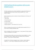 F100 Final Exam Review questions with accurate detailed answers 