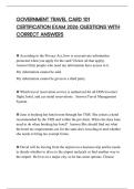 GOVERNMENT TRAVEL CARD 101 CERTIFICATION EXAM 2026 QUESTIONS WITH CORRECT ANSWERS