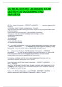 MD REAL ESTATE LICENSING EXAM SECTION 25 QUESTIONS AND ANSWERS