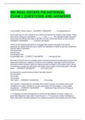 MD REAL ESTATE PSI NATIONAL EXAM 1 QUESTIONS AND ANSWERS