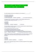 PSI MARYLAND PRACTICE EXAM QUESTIONS AND ANSWERS