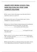 GRANITE STATE DRIVING SCHOOL FINAL PAPER 2026 EXAM Q&A STUDY GUIDE COMPLETE SOLUTIONS
