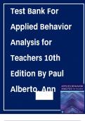 Test Bank For Applied Behavior Analysis for Teachers 10th Edition By Paul Alberto&comma; Anne Troutman&comma; Judah Axe&period;&vert;All chapters covered&comma; 100&percnt; PASS>