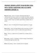 GRAPHIC DESIGN LATEST EXAM REVIEW 2026 WITH TESTED QUESTIONS AND ACCURATE ANSWERS GRADED A&plus;