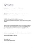 Lighting Class Actual  2026&sol;2027 Questions And Correct  Answers