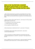 WGU C787 NUTRITION COHORT REVIEW QUESTIONS & ACCURATE COMPLETE SOLUTIONS RATED 100&percnt; CORRECT