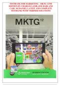 TESTBANK FOR MARKETING - MKTG 12TH  EDITION BY CHARLES LAMB&comma; JOE HAIR AND  CARL MCDANIEL LATEST AND COMPLETE  TESTBANK WITH VERIFIED SOLUTIONS