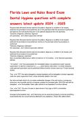 Florida Laws and Rules Board Exam Dental Hygiene &ndash; Questions with Complete Answers &lpar;2025&sol;2026 Latest Update&rpar;