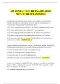 ATI MENTAL HEALTH EXAMINATION WITH CORRECT ANSWERS