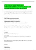 ETS EXAM- BUSINESS LAW QUESTIONS WITH ACTUAL DETAILED ANSWERS 2025-2026 UPDATED&period;