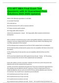ETS MFT MBA Final Exam Test Questions with Al Guaranteed Pass Solutions 2025-2026 Updated&period;