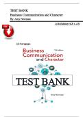 Test Bank &ndash; Business Communication and Character&comma; 11th Edition by Amy Newman &lpar;All Chapters Covered&rpar;
