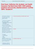  California Life&comma; Accident&comma; and Health  Insurance Test Bank Exam 2025 -2026 updated  questions and accurate&comma; detailed answers verified  100&percnt; Graded A&plus;