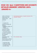 HCAD 401 Quiz 5 QUESTIONS AND ACCURATE  DETAILED ANSWERS VERIFIED 100&percnt;  GRADED A&plus; 