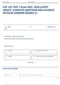 PUP 424 TEST 2 Exam 2025 -2026LATEST  UPDATE COMPLETE QUESTIONS AND ACCURATE  DETAILED ANSWERS GRADED A&plus; 