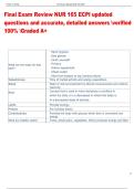 Final Exam Review NUR 165 ECPI updated  questions and accurate&comma; detailed answers verified  100&percnt; Graded A&plus;