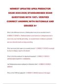 NEWEST UPDATED APEA PREDICTOR EXAM 2025&sol;2026 STANDARDIZED Exam Questions with 100&percnt; Verified Correct Answers with Rationales and Graded A&plus;