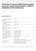 UTA Family 3 Final Exam &lpar;2025&rpar; Exam Questions & Answers &vert; Latest Already Graded A&plus; UPDATE 2025&vert;2026&excl;&excl; STUDY GUIDE EXAM