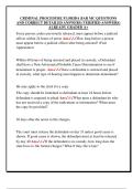 CRIMINAL PROCEDURE FLORIDA BAR MC QUESTIONS  AND CORRECT DETAILED ANSWERS &lpar;VERIFIED ANSWERS&rpar;  ALREADY GRADED A&plus; 