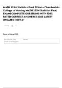 MATH 225N Statistics Final EXAM – Chamberlain College of Nursing MATH 225N Statistics Final EXAM| COMPLETE QUESTIONS WITH 100% RATED CORRECT ANSWERS | 2025 LATEST UPDATED | GET A+