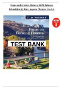 Focus on Personal Finance Solution Manual &vert; Hark Kapoor 8th Ed &vert; Chapters 1-14 &vert; Graded A&plus;