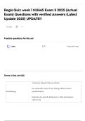 Regis Quiz week 1 NU665 Exam &vert;&vert; 2025 &lpar;Actual Exam&rpar; Questions with verified Answers &lpar;Latest Update 2025&rpar; UPDATE&excl;&excl;