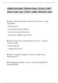 GREEN BUILDING DESIGN FINAL EXAM SCRIPT 2026 EXAM Q&A STUDY GUIDE UPDATED 2026