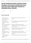 NR 341 PHARMACOLOGY CJE EXAM EXAM Questions and Answers &lpar;Verified Answers&rpar; &vert;&vert;ACTUAL EXAM 2025 TEST&excl;&excl; Graded A&plus; &vert; 2025&vert;2026 EXAM UPDATE