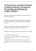 GUYTON AND HALL 14TH EDITION TEXTBOOK OF MEDICAL PHYSIOLOGY TEST BANK FULL SET CHAPTERS 1&ndash;86 QUESTIONS AND CORRECT ANSWERS