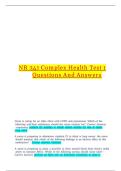 NR 341 Complex Health Test 1 Questions And Answers