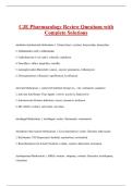 CJE Pharmacology Review Questions with  Complete Solutions 