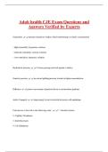 Adult health CJE Exam Questions and  Answers Verified by Experts 