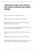 HARDEES SHIFT LEADER ACTUAL EXAM SET 2026 COMPLETE QUESTIONS AND CORRECT ANSWERS