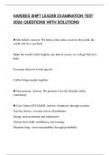 HARDEES SHIFT LEADER EXAMINATION TEST 2026 QUESTIONS WITH SOLUTIONS