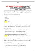 ATI Mobility Assessment Questions with 100&percnt; Verified Answers Latest 2025&sol;2026&vert; Graded A&plus; &vert;&vert; Fully Aligned with ATI Framework
