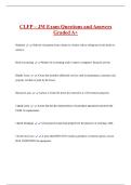 CLFP &ndash; JM Exam Questions and Answers  Graded A&plus; 