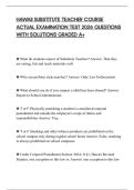 HAWAII SUBSTITUTE TEACHER COURSE ACTUAL EXAMINATION TEST 2026 QUESTIONS WITH SOLUTIONS GRADED A&plus;
