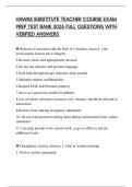 HAWAII SUBSTITUTE TEACHER COURSE EXAM PREP TEST BANK 2026 FULL QUESTIONS WITH VERIFIED ANSWERS