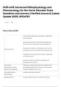 NUR-641E Advanced Pathophysiology and Pharmacology for the Nurse Educator Exam Questions and Answers &lpar;Verified Answers&rpar; &lpar;Latest Update 2025&rpar; UPDATE&excl;&excl;