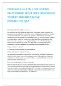COUN 6722 wk 1 Ch&period;1 THE HELPING RELATIONSHIP FROM CORE DIMENSIONS TO BRIEF AND INTEGRATIVE POSSIBILITIES Q&A 