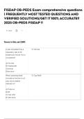 FISDAP OB-PEDS Exam comprehensive questions &vert; FREQUENTLY MOST TESTED QUESTIONS AND VERIFIED SOLUTIONS&sol;GET IT 100&percnt; ACCURATE&excl;&excl; 2025 OB-PEDS FISDAP &excl;&excl;