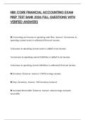 HBX CORE FINANCIAL ACCOUNTING EXAM PREP TEST BANK 2026 FULL QUESTIONS WITH VERIFIED ANSWERS