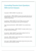 Counseling Theories Exam Questions With Correct Answers&period;