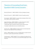Theories of Counseling Final Exam Questions With Correct Answers&period;