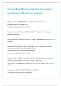 Counseling Theory and Practice exam 1 questions with correct answers&period;