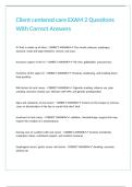 Client centered care EXAM 2 Questions With Correct Answers