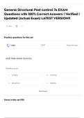 General Structural Pest control 7a EXAM Questions with 100&percnt; Correct Answers &vert; Verified &vert; Updated &lpar;Actual Exam&rpar; LATEST VERSION&excl;&excl;