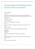 Pathophysiology Final &lpar;Nightingale&rpar; Exam Questions With Correct Answers