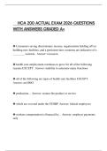 HCA 200 ACTUAL EXAM 2026 QUESTIONS WITH ANSWERS GRADED A&plus;