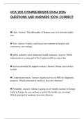 HCA 200 COMPREHENSIVE EXAM 2026 QUESTIONS AND ANSWERS 100&percnt; CORRECT
